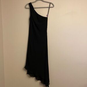 A.B.S Evening By Allen Schwartz Black One Shoulder Dress Size 4